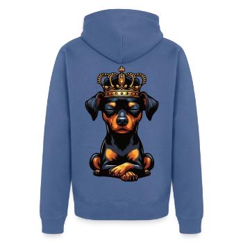 Miniature Pinscher Pinscher Pinscher Pinscher Owner Minpin - Unisex Premium Organic Zip Hoodie - stone blue - Back - Nico (187cm)