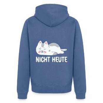 Bitte nicht Heute Müde Katze will schlafen Katzen - Unisex Premium Bio Zip Hoodie - Taubenblau - Hinten - Nico (187cm)