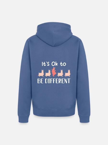 Its ok to be different funny Llamas Alpacas dance - Unisex Premium Bio Zip Hoodie - Taubenblau