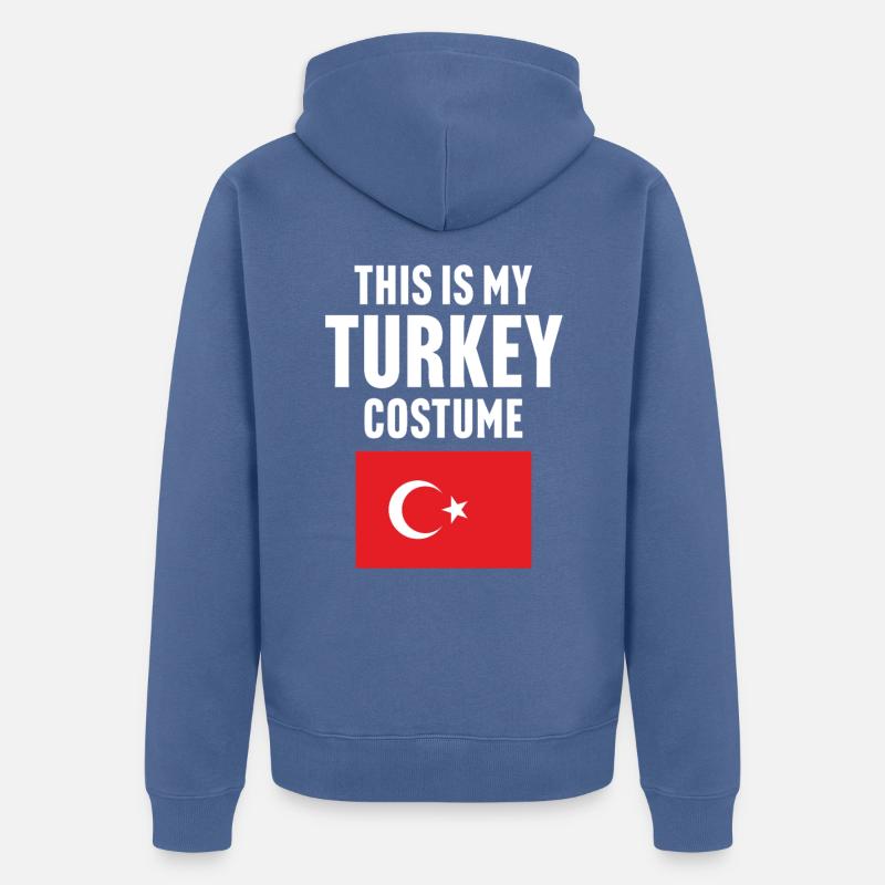 C’est mon costume de dinde - Veste à capuche bio Premium Unisexe - bleu pigeon