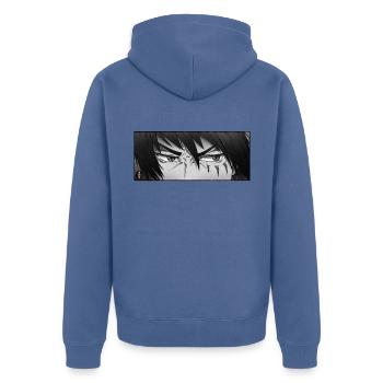 Anime Warrior Eyes - Veste à capuche bio Premium Unisexe - bleu pigeon - Dos - Nico (187cm)