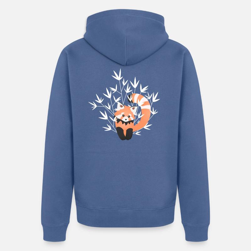 Petit Panda Roux - Veste à capuche bio Premium Unisexe - bleu pigeon