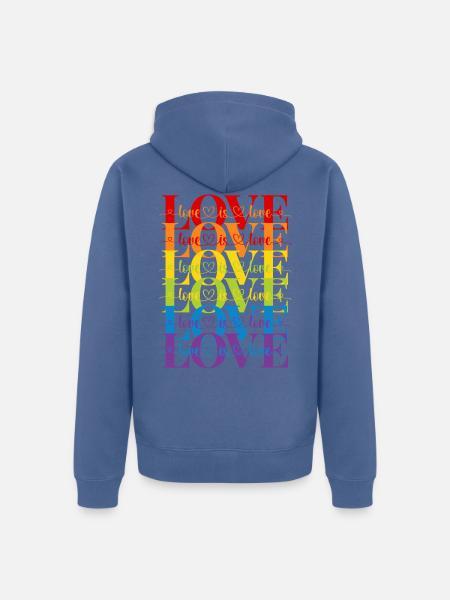 love is love - Unisex Premium Organic Zip Hoodie - stone blue