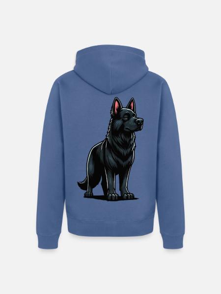 Schwarzer Schäferhund Schäferhundbesitzer - Unisex Premium Bio Zip Hoodie - Taubenblau