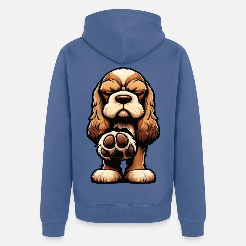 Cocker Spaniel Cockerhund Cocker Spaniel Besitzer - Unisex Premium Bio Zip Hoodie - Taubenblau