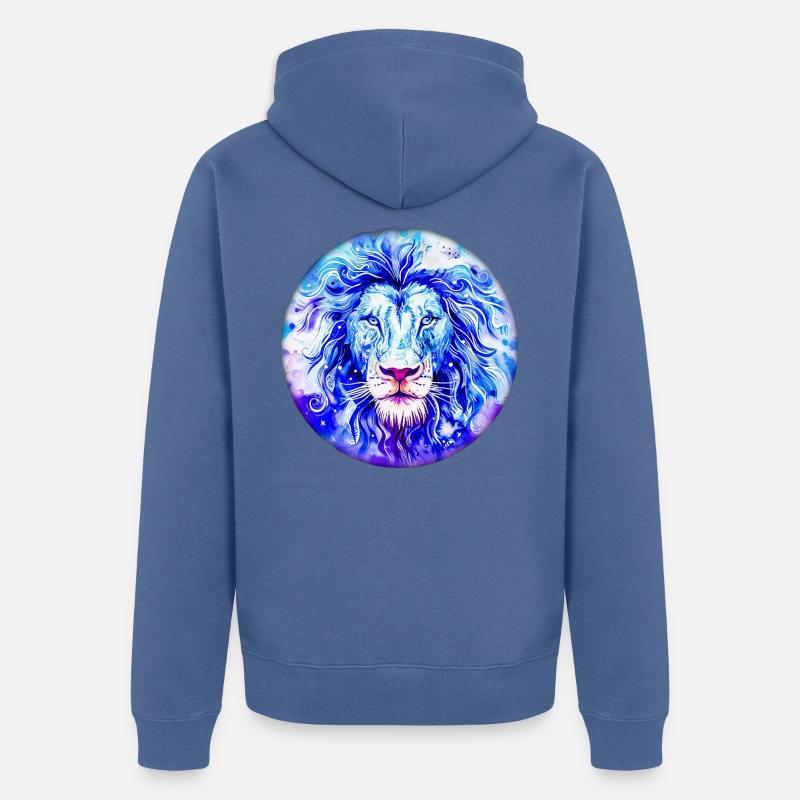 Sternzeichen Löwe - Unisex Premium Bio Zip Hoodie - Taubenblau