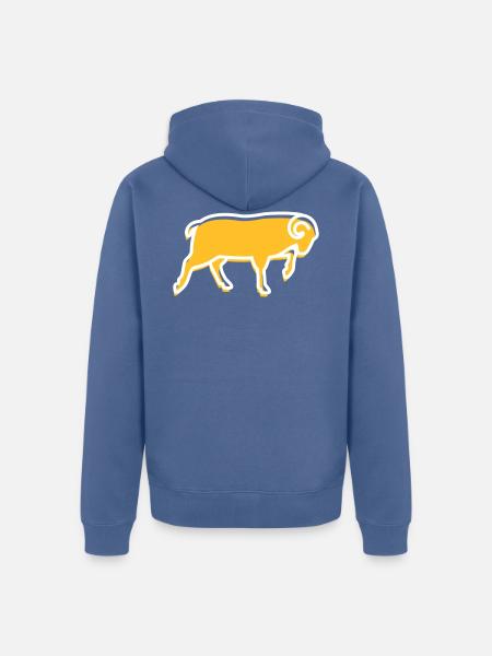 A Running Ram - Unisex Premium Organic Zip Hoodie - stone blue