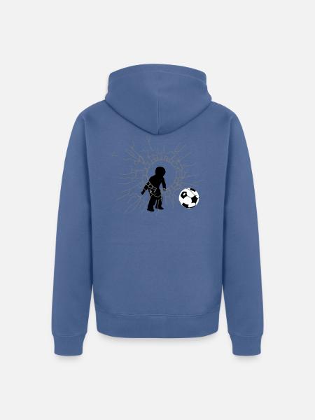 Fußball Junge - Unisex Premium Bio Zip Hoodie - Taubenblau