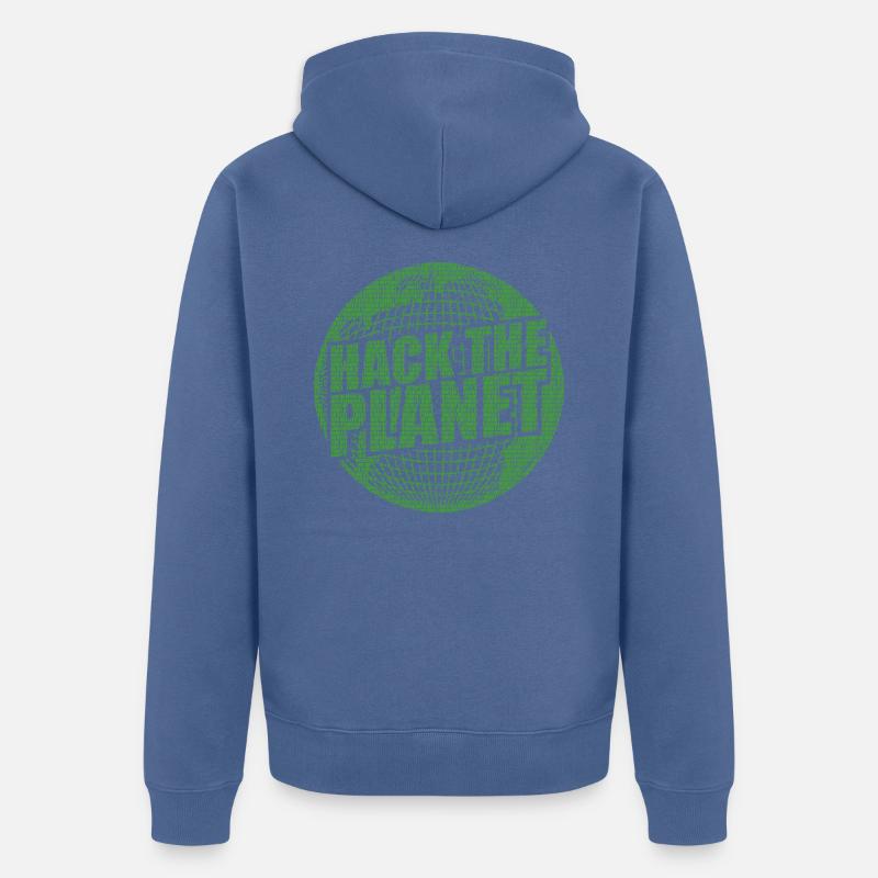 Hack The Planet - Unisex Premium Bio Zip Hoodie - Taubenblau