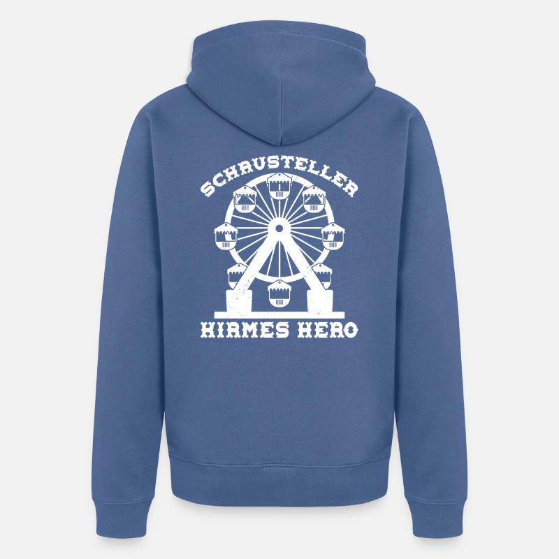 Schausteller Achterbahn Freizeitpark Rollercoaster - Unisex Premium Bio Zip Hoodie - Taubenblau