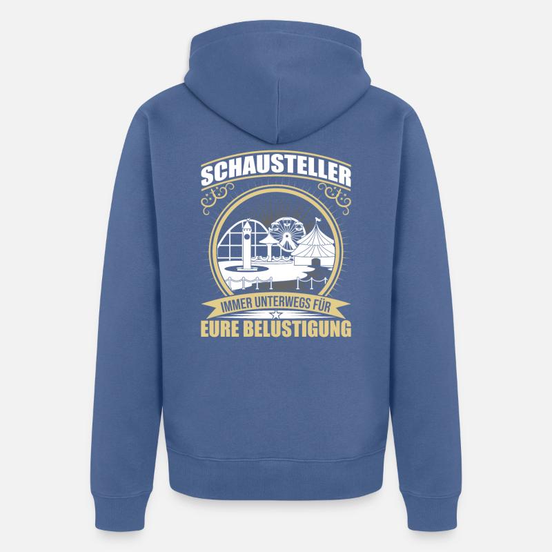 Freizeitpark Kirmes - Unisex Premium Bio Zip Hoodie - Taubenblau