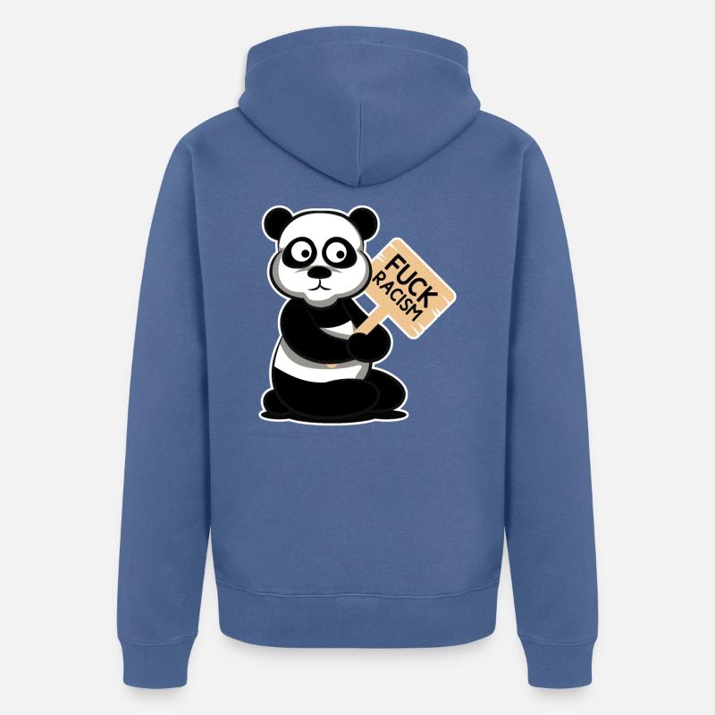 Fck racism Antifa - Veste à capuche bio Premium Unisexe - bleu pigeon