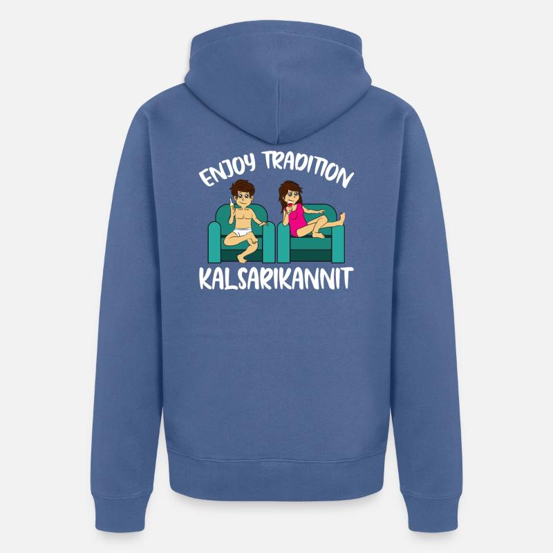 Kalsarikännit - Veste à capuche bio Premium Unisexe - bleu pigeon