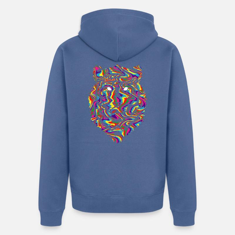 Psychedelic Tiger - Unisex Premium Bio Zip Hoodie - Taubenblau