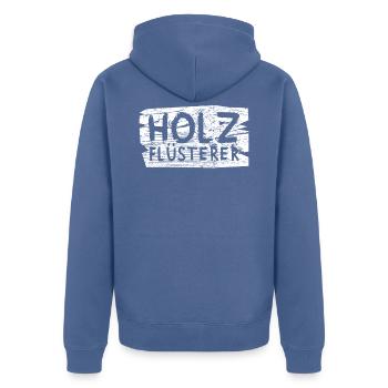 Holz Flüsterer Förster Holzfäller - Unisex Premium Bio Zip Hoodie - Taubenblau - Hinten - Nico (187cm)