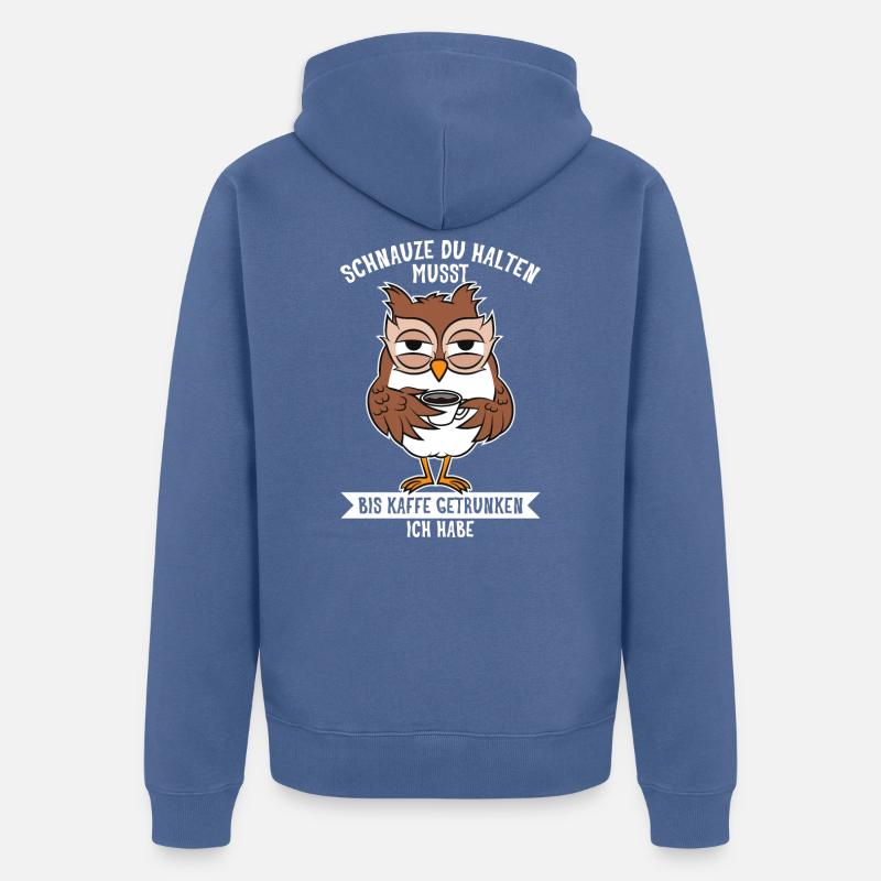 Morgenmuffel - Unisex Premium Bio Zip Hoodie - Taubenblau