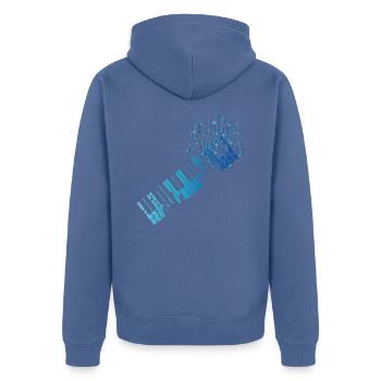 Synthétiseur clavier - Veste à capuche bio Premium Unisexe - bleu pigeon - Dos - Nico (187cm)