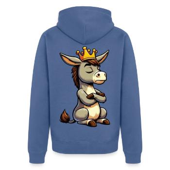 Esel Eselchen Eselhalter Muli Langohresel Muli - Unisex Premium Bio Zip Hoodie - Taubenblau - Hinten - Nico (187cm)