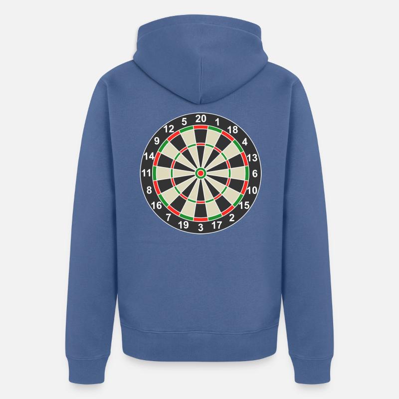 Dartboard Dart classique - Veste à capuche bio Premium Unisexe - bleu pigeon