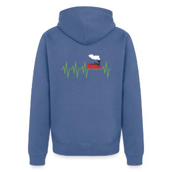 Model railway H0 heartbeat - Unisex Premium Organic Zip Hoodie - stone blue - Back - Nico (187cm)