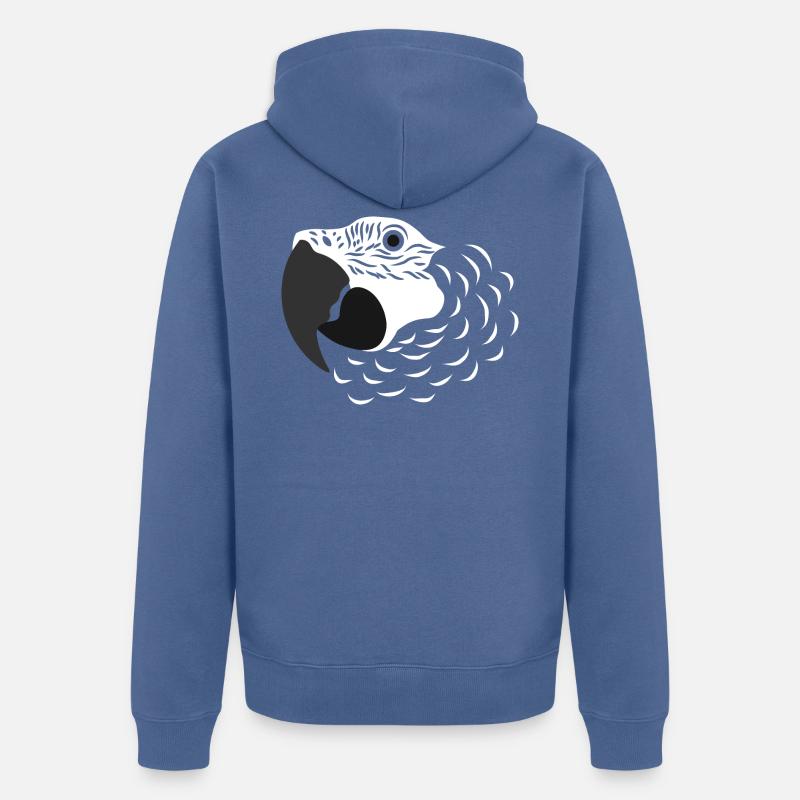 Perroquet Amazone Perroquet gris - Veste à capuche bio Premium Unisexe - bleu pigeon