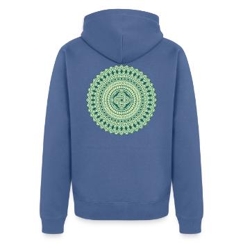 RF326AUK - Unisex Premium Bio Zip Hoodie - Taubenblau - Hinten - Nico (187cm)