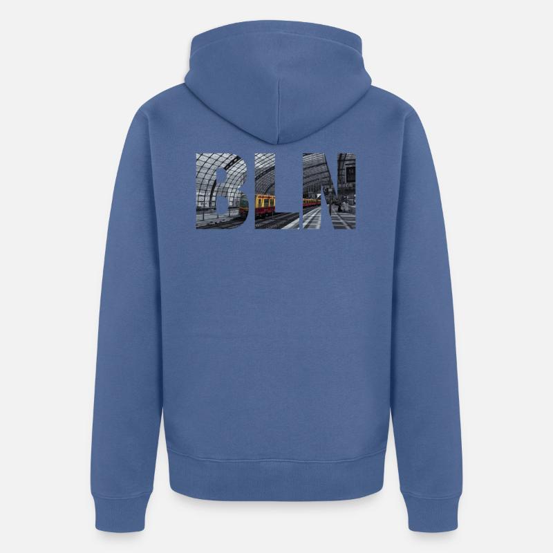 Berlin BLN 030 S-Bahn Geschenk - Unisex Premium Bio Zip Hoodie - Taubenblau