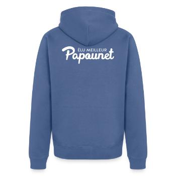 Elu Meilleur Papounet - Veste à capuche bio Premium Unisexe - bleu pigeon - Dos - Nico (187cm)