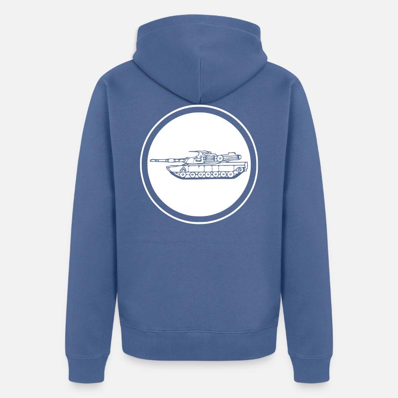 Panzer M1 Abrams Kreis - Unisex Premium Bio Zip Hoodie - Taubenblau