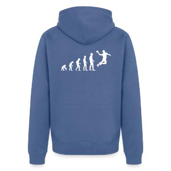 Handball Sport Handball Player Evolution Cadeau - Veste à capuche bio Premium Unisexe - bleu pigeon - Dos - Nico (187cm)
