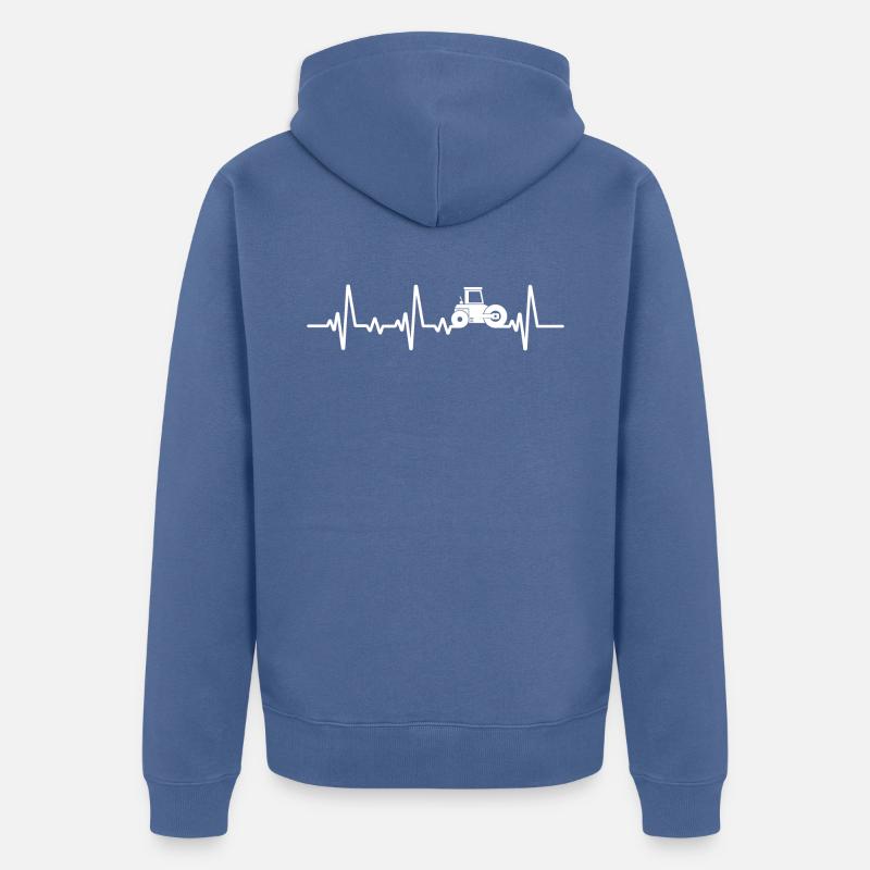 Rouleau compresseur Roller Heartbeat - Veste à capuche bio Premium Unisexe - bleu pigeon