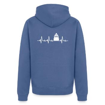 Croisière heartbeat bateau de croisière - Veste à capuche bio Premium Unisexe - bleu pigeon - Dos - Nico (187cm)
