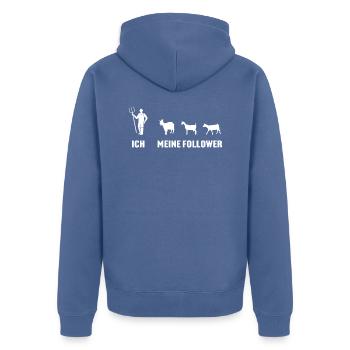Ich und Meine Follower Ziege t-shirt Ziegen - Unisex Premium Bio Zip Hoodie - Taubenblau - Hinten - Nico (187cm)
