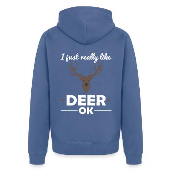 cerf animaux des bois amoureux des animaux dire cadeau - Veste à capuche bio Premium Unisexe - bleu pigeon - Dos - Nico (187cm)