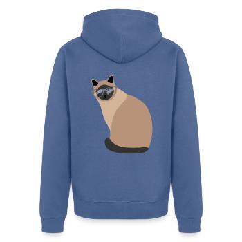 Bodybuilder Power Sport Squats Squats Gift - Unisex Premium Organic Zip Hoodie - stone blue - Back - Nico (187cm)