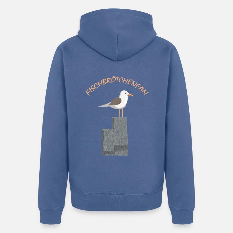 Fischbrötchen Fan die Möwe - Unisex Premium Bio Zip Hoodie - Taubenblau
