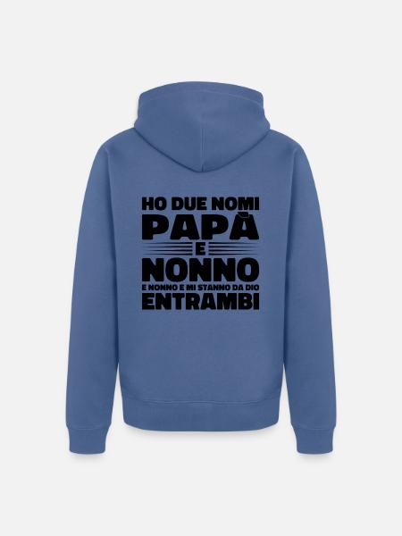 Papa und Opa - Unisex Premium Bio Zip Hoodie - Taubenblau
