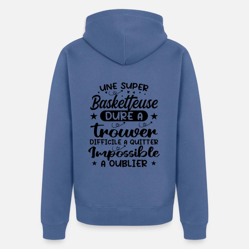 Une Super Basketteuse - Cadeau basketteuse - Veste à capuche bio Premium Unisexe - bleu pigeon