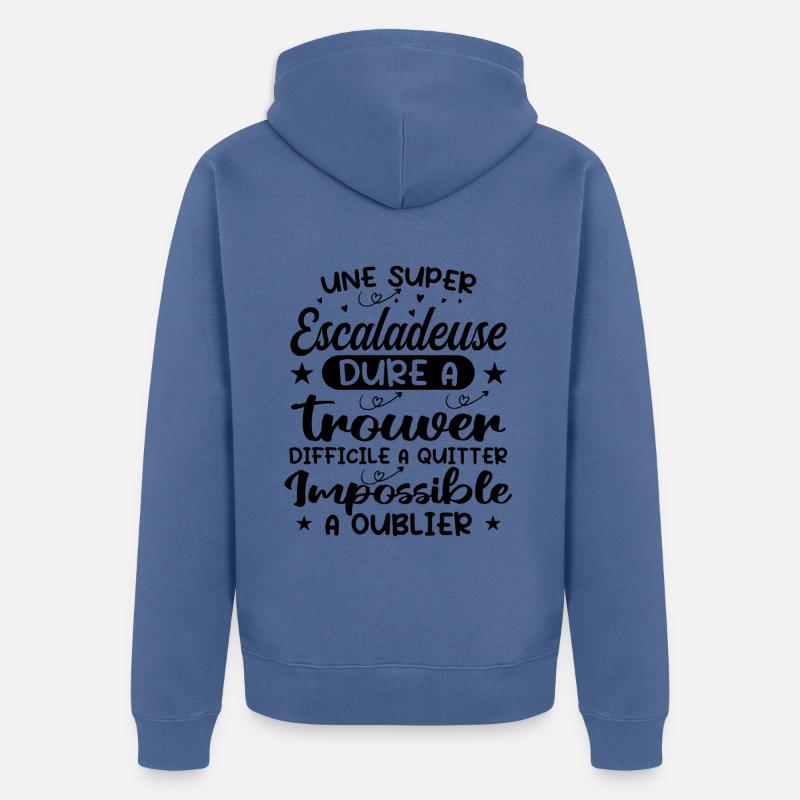 Ein Superkletterer - Kletterer Geschenk - Unisex Premium Bio Zip Hoodie - Taubenblau