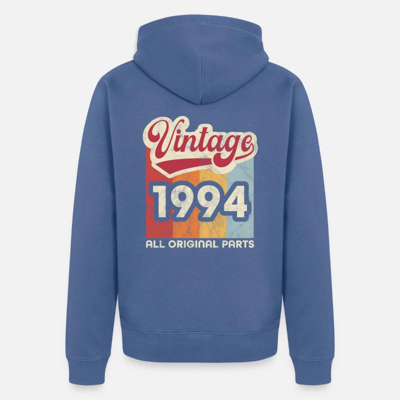 Millésime 1994 - Veste à capuche bio Premium Unisexe - bleu pigeon