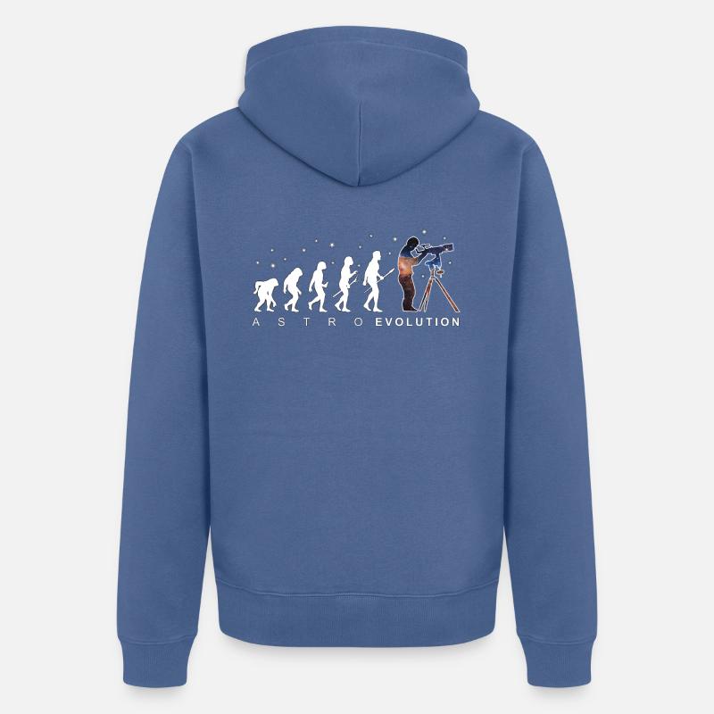 Astronomie Evolution Astrofotografie Geschenk - Unisex Premium Bio Zip Hoodie - Taubenblau