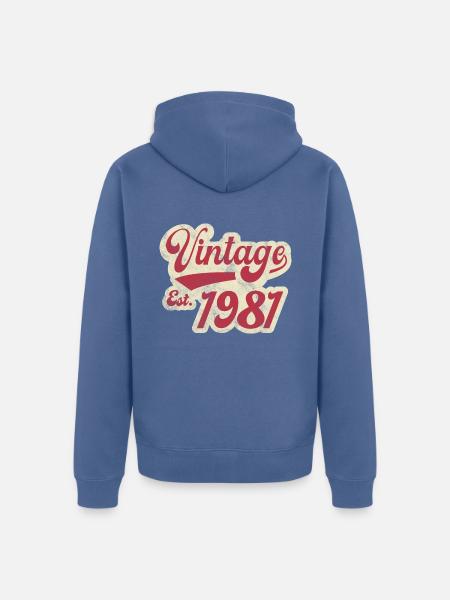 Jahrgang Est 1981 - Unisex Premium Bio Zip Hoodie - Taubenblau
