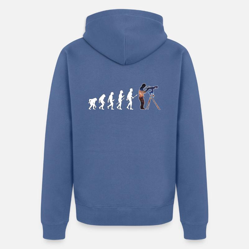 Astronomie Evolution Astrofotografie Geschenk - Unisex Premium Bio Zip Hoodie - Taubenblau