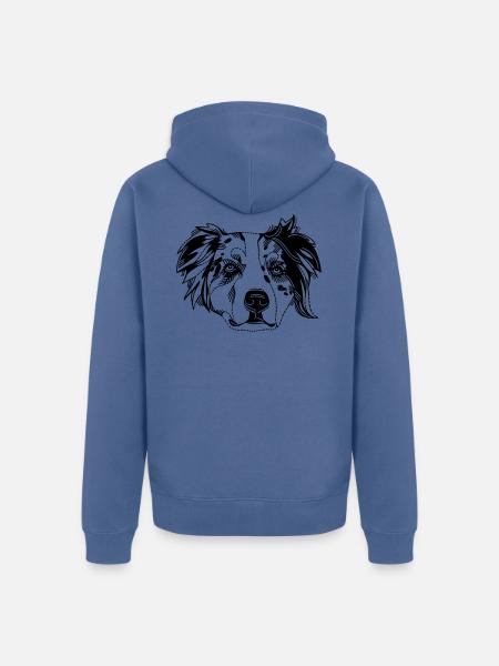Australian Shepherd - Uniseks Premium bio ziphoodie - duifblauw