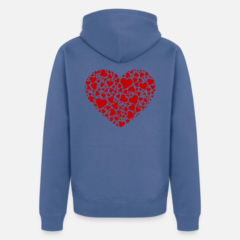 MULTI ROTHERZEN - Unisex Premium Bio Zip Hoodie - Taubenblau