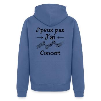 J'peux pas j'ai concert - Veste à capuche bio Premium Unisexe - bleu pigeon - Dos - Nico (187cm)