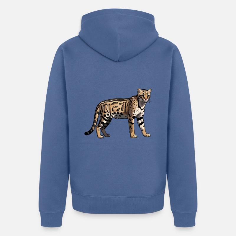 Guépard - Motifs Sauvages Mignons - Veste à capuche bio Premium Unisexe - bleu pigeon