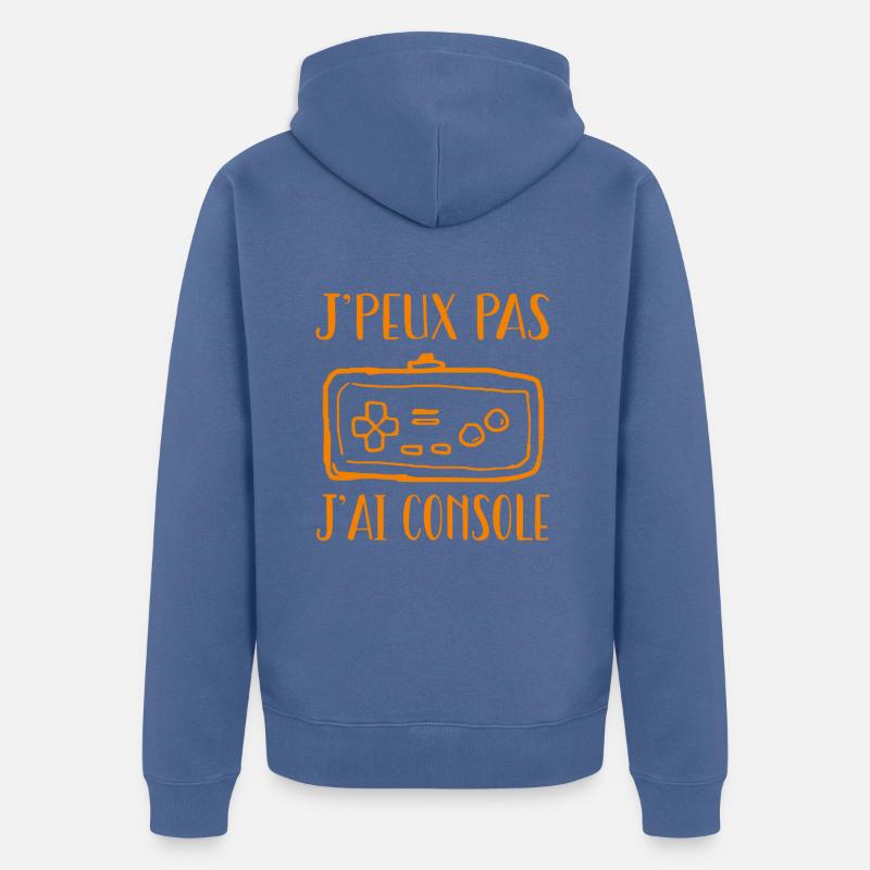 J'peux pas j'ai console - Veste à capuche bio Premium Unisexe - bleu pigeon
