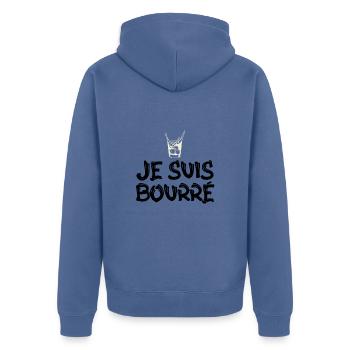 surprise je suis bourré - Veste à capuche bio Premium Unisexe - bleu pigeon - Dos - Nico (187cm)