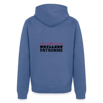 MEILLEUR PATRONNE DU MONDE - Veste à capuche bio Premium Unisexe - bleu pigeon - Dos - Nico (187cm)